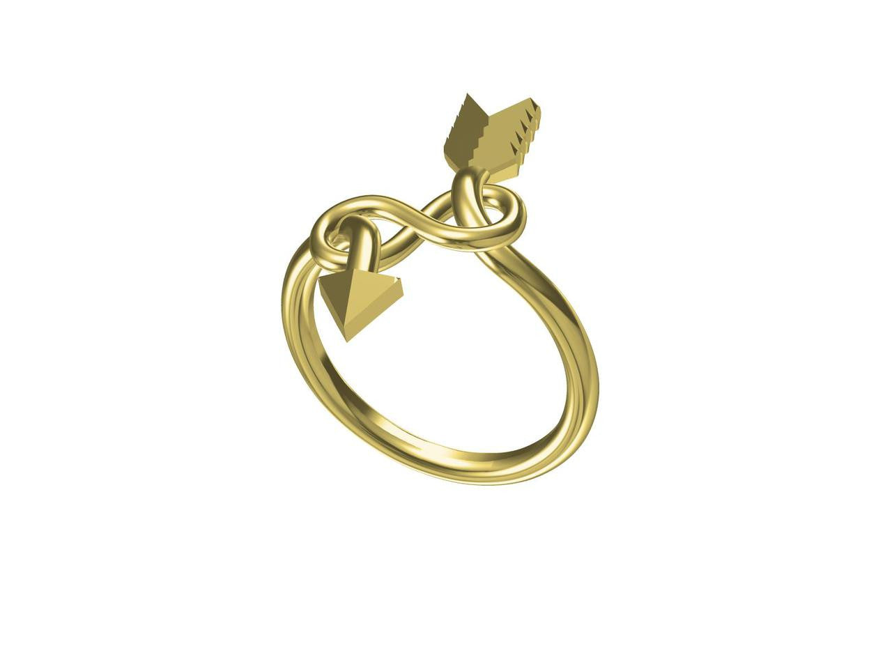Custom Design: Arrow & Infinity Ring - Sterling Silver plated in 18K gold or rhodium