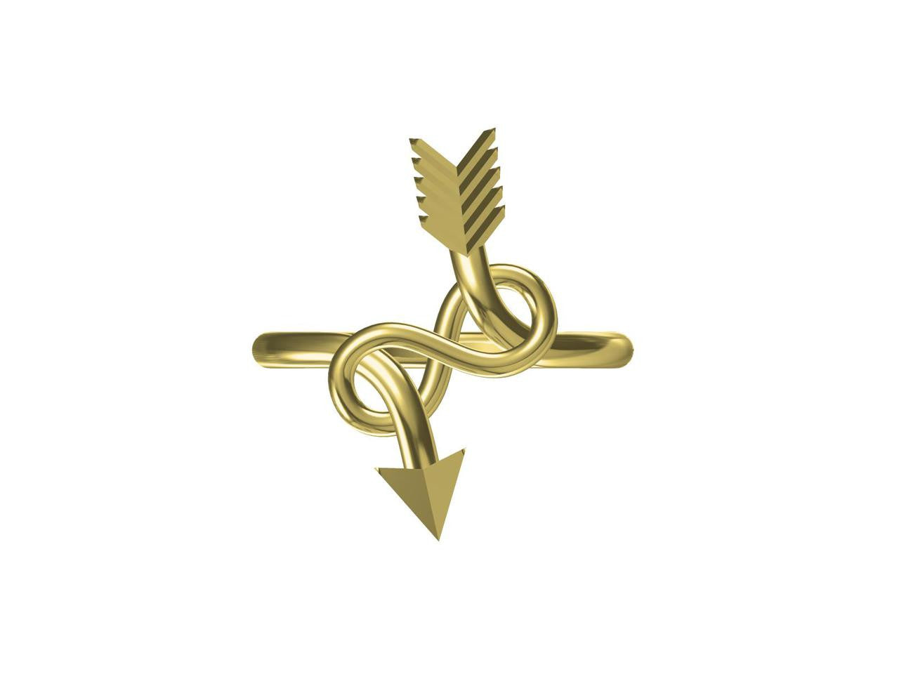 Custom Design: Arrow & Infinity Ring - Sterling Silver plated in 18K gold or rhodium
