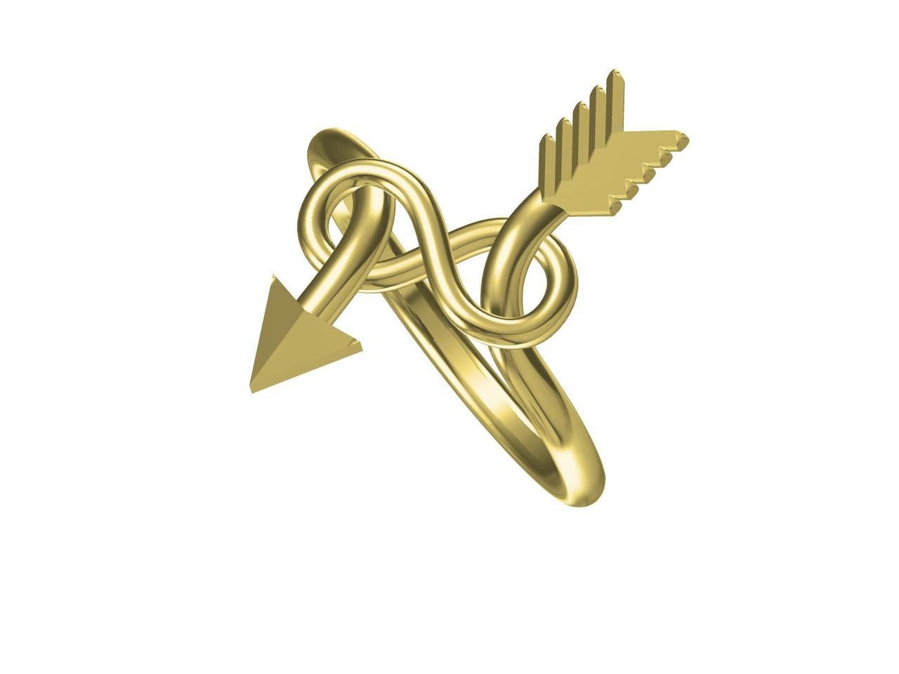 Custom Design: Arrow & Infinity Ring - Sterling Silver plated in 18K gold or rhodium