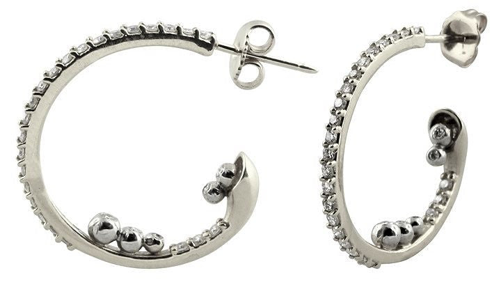 Abundance Hoop Earrings-14k Gold with Diamonds in an Abundant Overflow-8