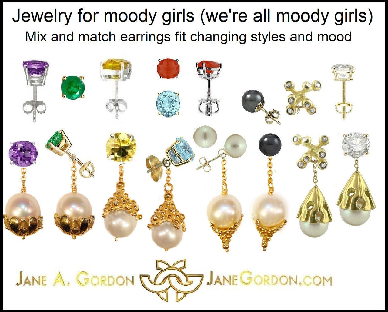 Dot Cap Pearl Drop Earrings- 18K Gold-3