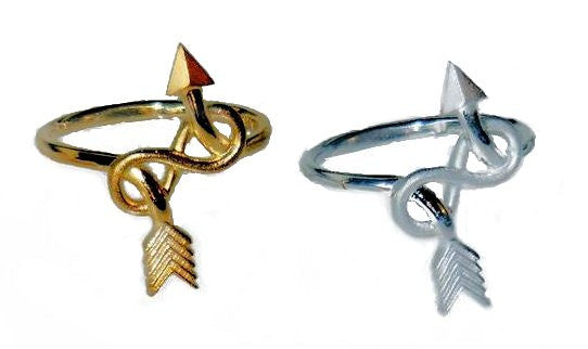 Custom Design: Arrow & Infinity Ring - Sterling Silver plated in 18K gold or rhodium