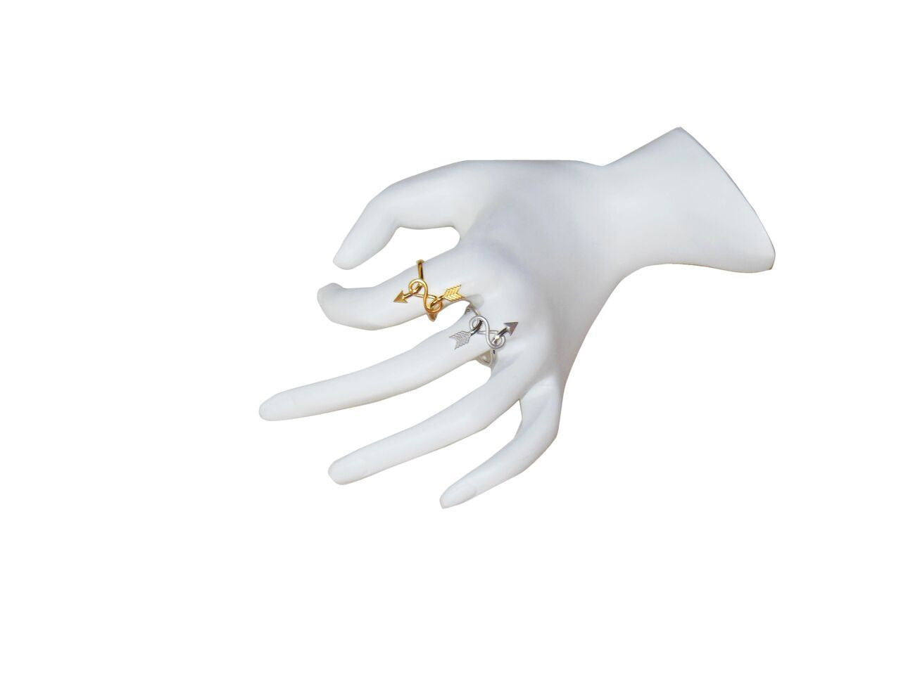Custom Design: Arrow & Infinity Ring - Sterling Silver plated in 18K gold or rhodium