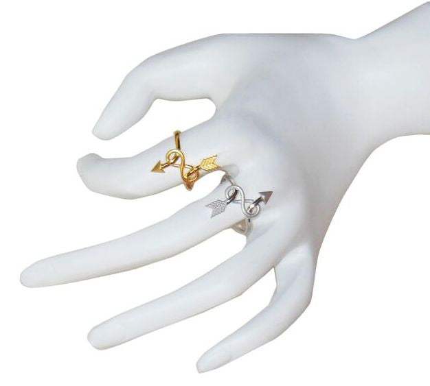 Custom Design: Arrow & Infinity Ring - Sterling Silver plated in 18K gold or rhodium