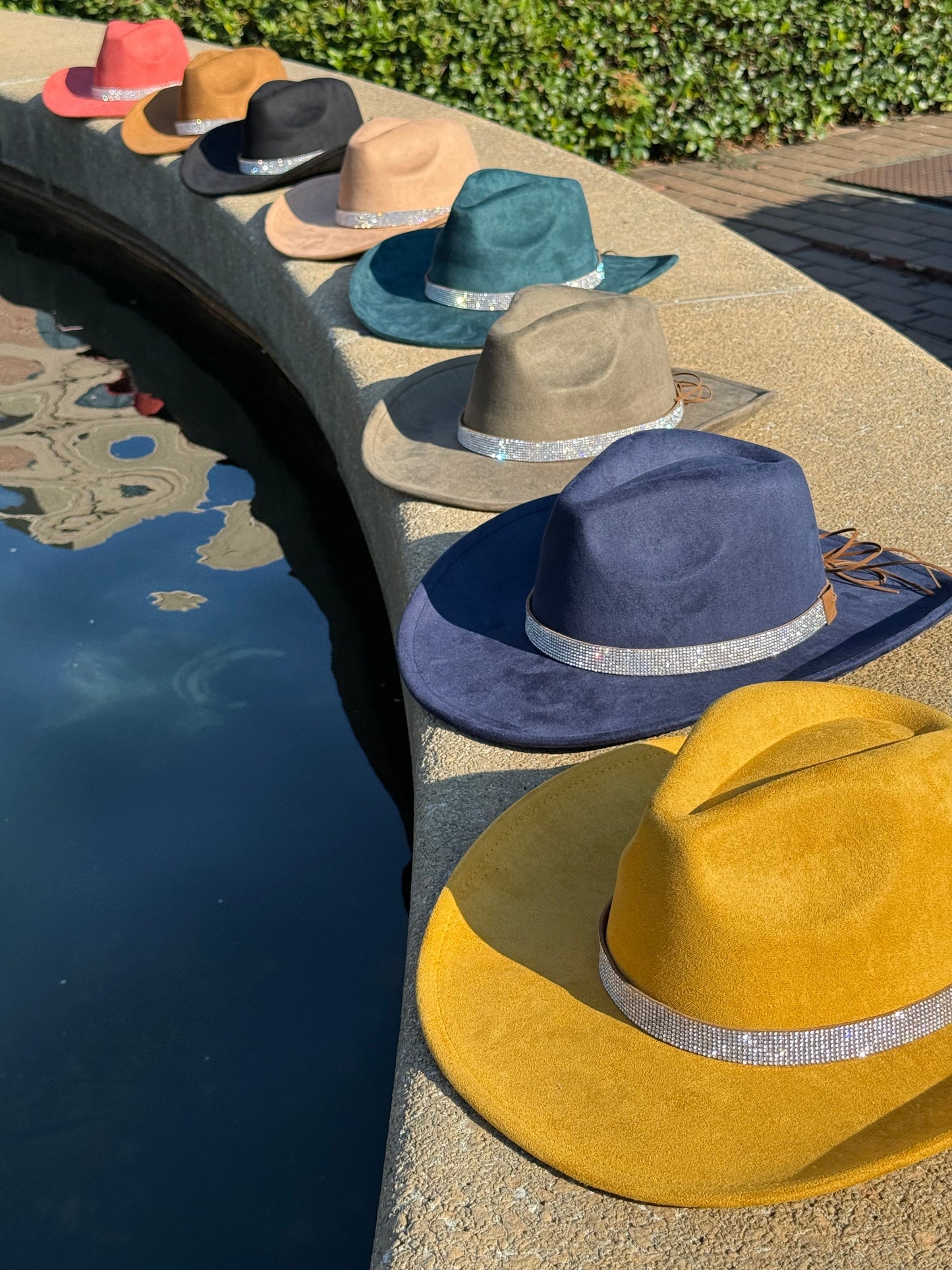Vegan Suede Cowboy Hat, Hat with diamon Accessory, Hat for Burning, Cowboy Hat, Rancher Hat, Hat for customization