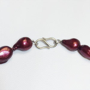 Baroque pearl necklace- Cranberry-3