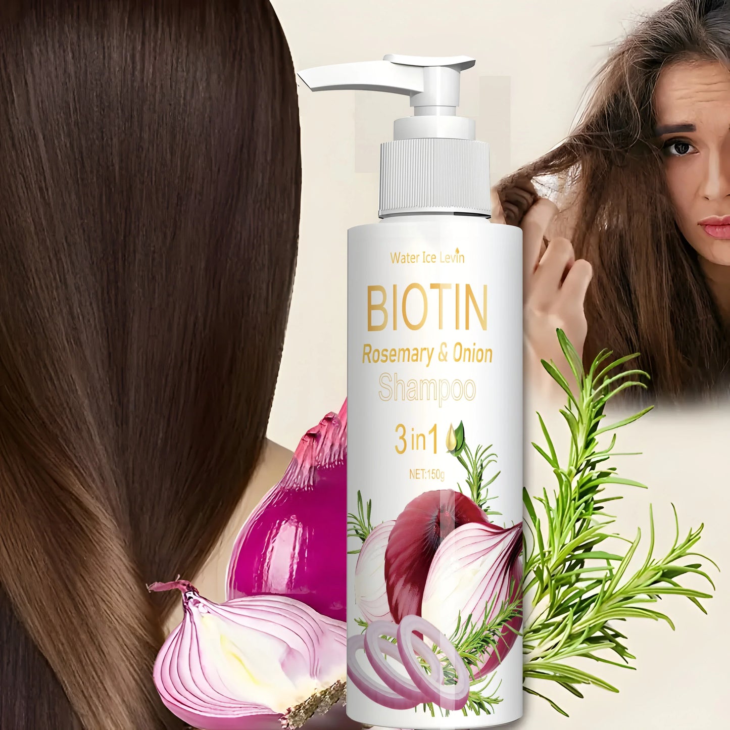 Biotin Rosemary Onion 3 in 1 Shampoo for Hair Care