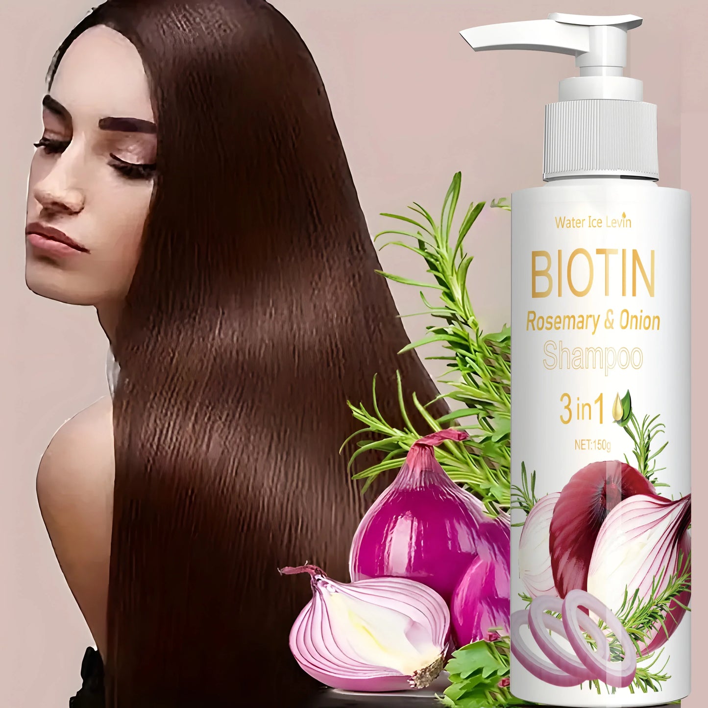 Biotin Rosemary Onion 3 in 1 Shampoo for Hair Care