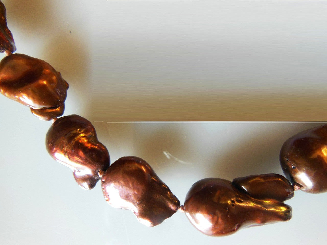 Baroque Pearl Necklae- Chocolate brown-1
