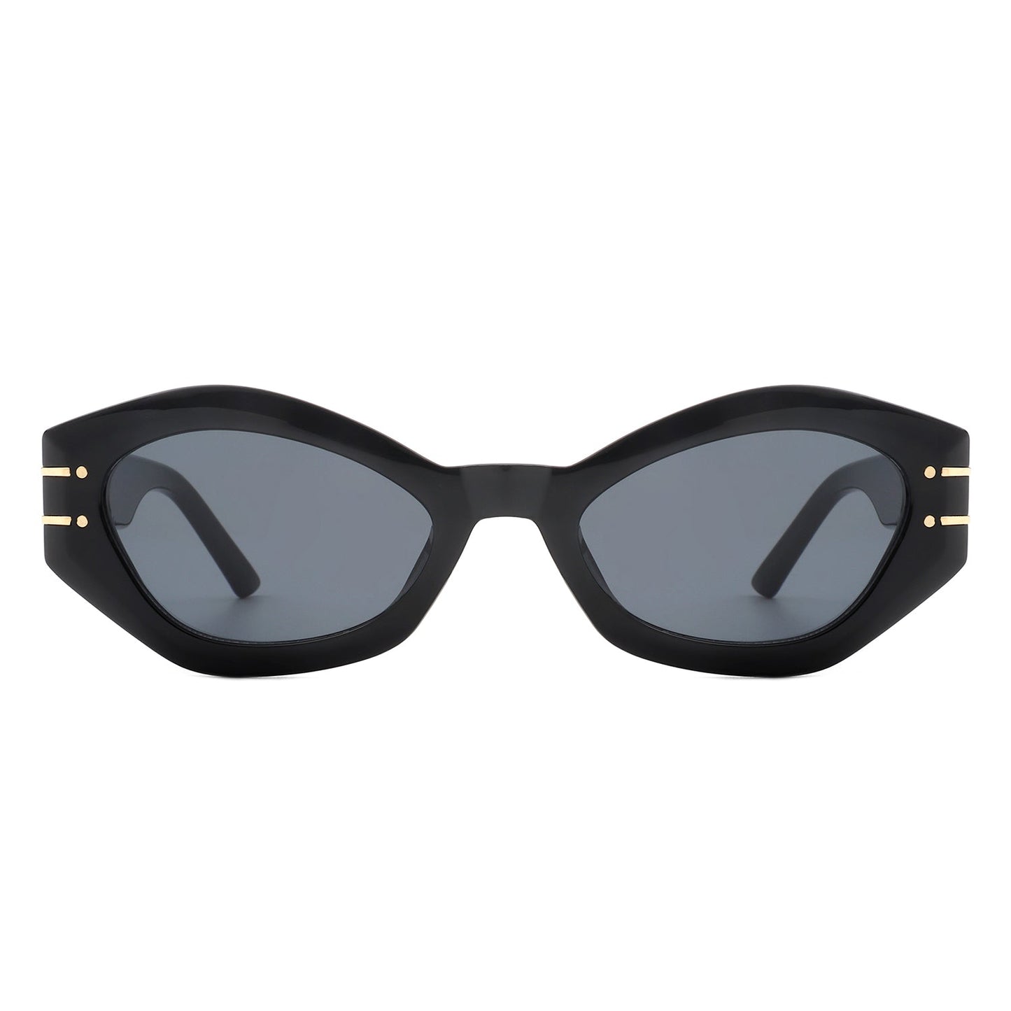 Elysiant - Geometric Oval Slim Fashion Round Cat Eye Sunglasses-3
