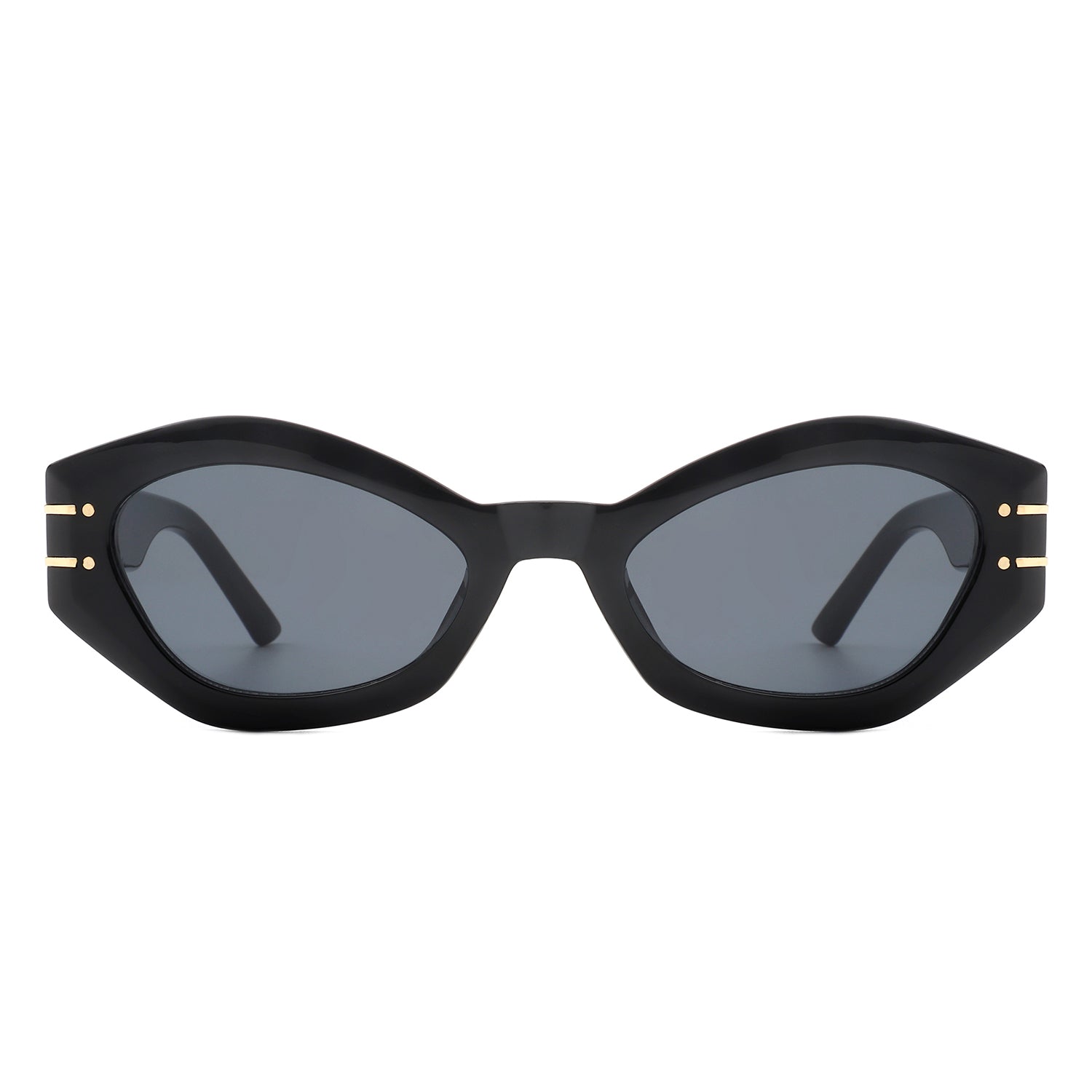 Elysiant - Geometric Oval Slim Fashion Round Cat Eye Sunglasses-3