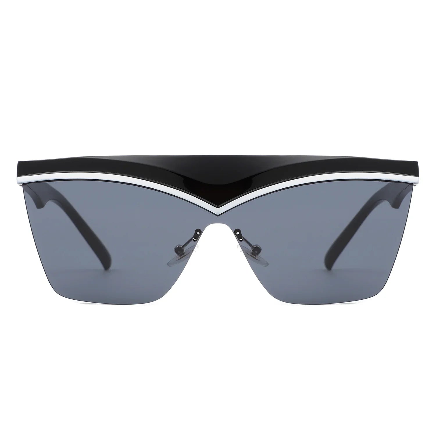 Lythia - Semi-Rimless Fashion Flat Top Sunglasses-1