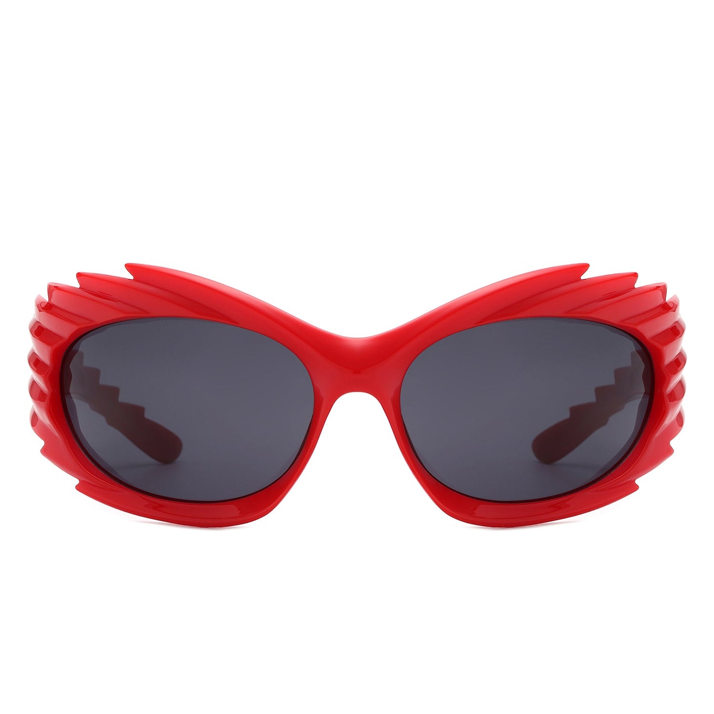 Nightgle - Rectangle Wrap Around Oval Spike Sport Sunglasses