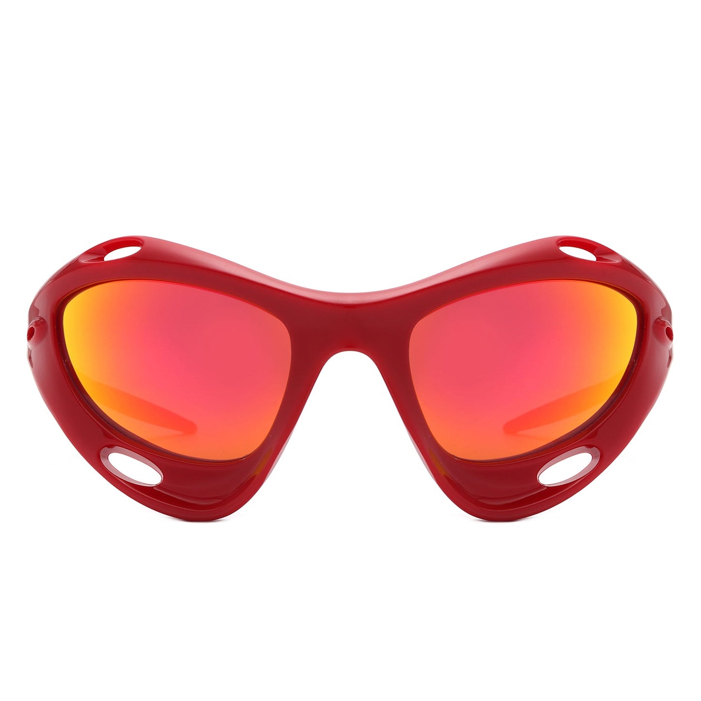 Dotrijan - Geometric Wrap Around Chunky Square Sport Sunglasses-3