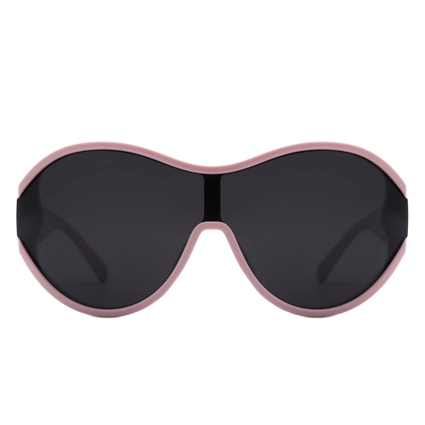 Gwyneth - Retro Oversized Oval Curved Round Sunglasses-1
