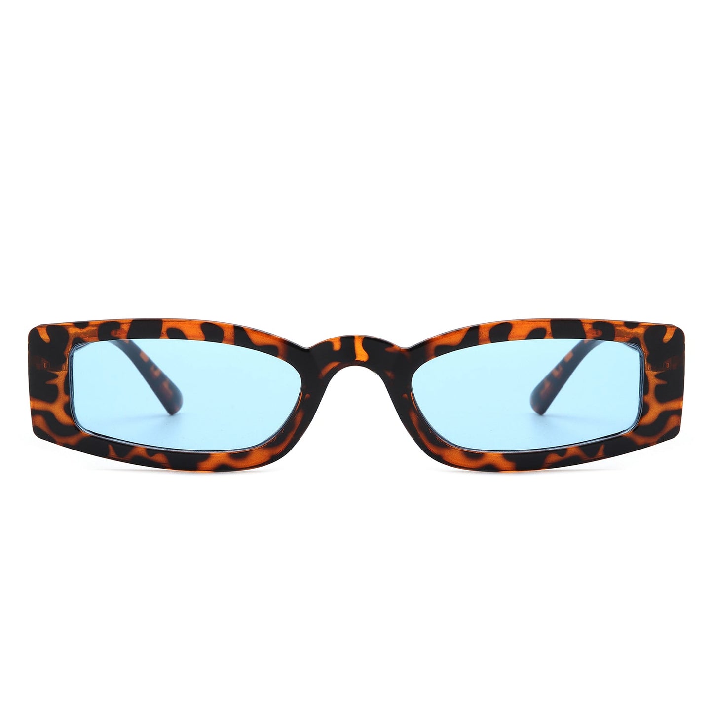 Starzest - Retro Rectangle Slim Tinted Square Narrow Sunglasses
