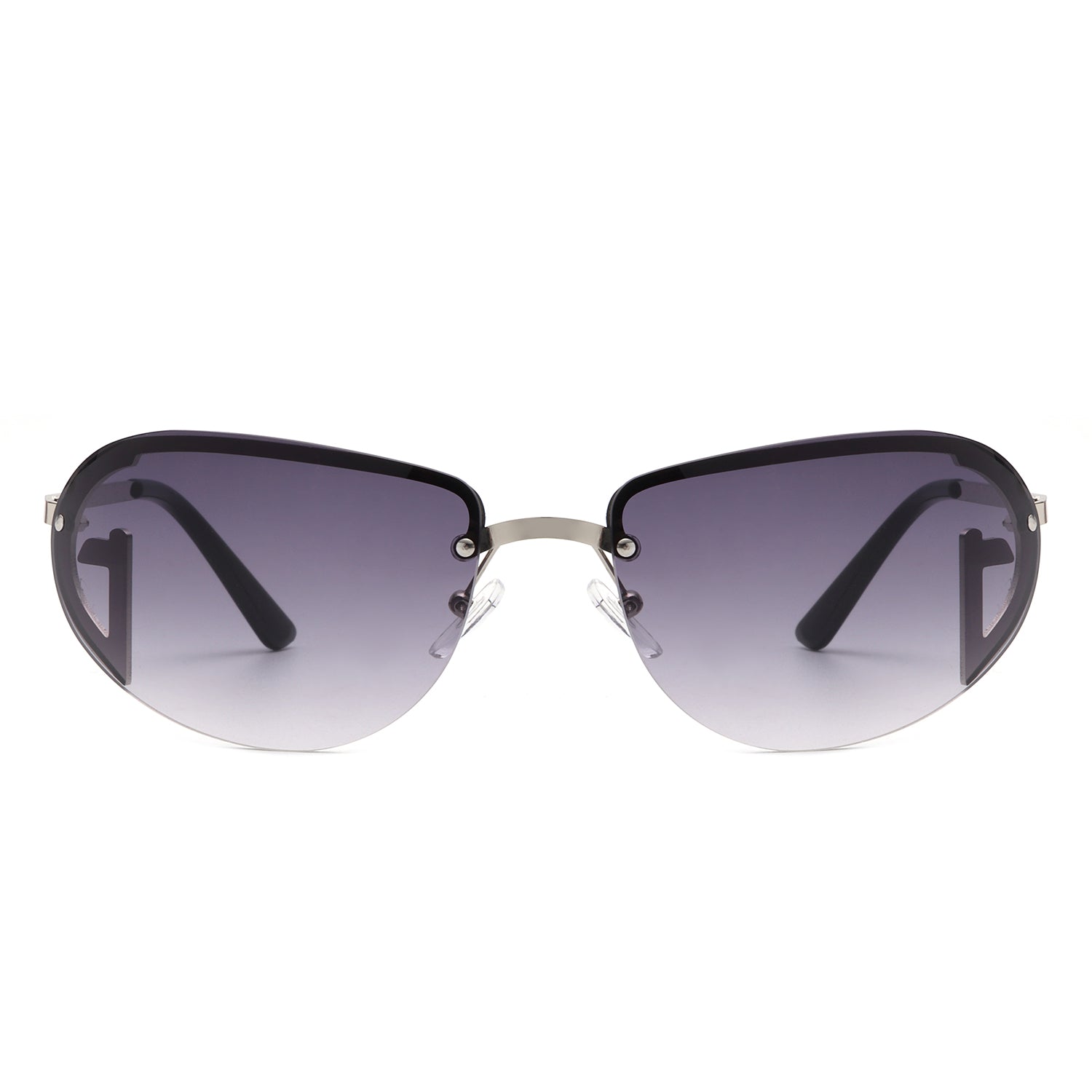 Oceandew - Retro Rimless Oval Tinted Round Sunglasses-1