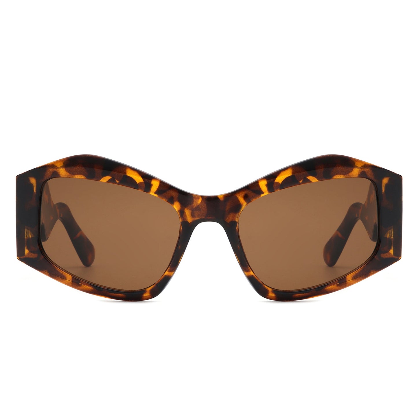 Shimmerz - Oversized Square Irregular Wavy Temple Sunglasses-3