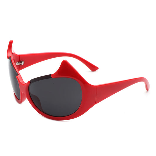 Vaelin - Oversized Round Fashion Cat Eye Sunglasses-0