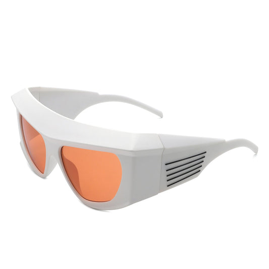 Thalia - Oversized Chunky Square Wrap Around Tinted Sunglasses-0