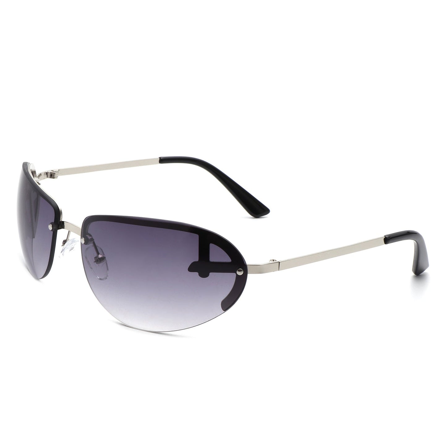 Oceandew - Retro Rimless Oval Tinted Round Sunglasses-0