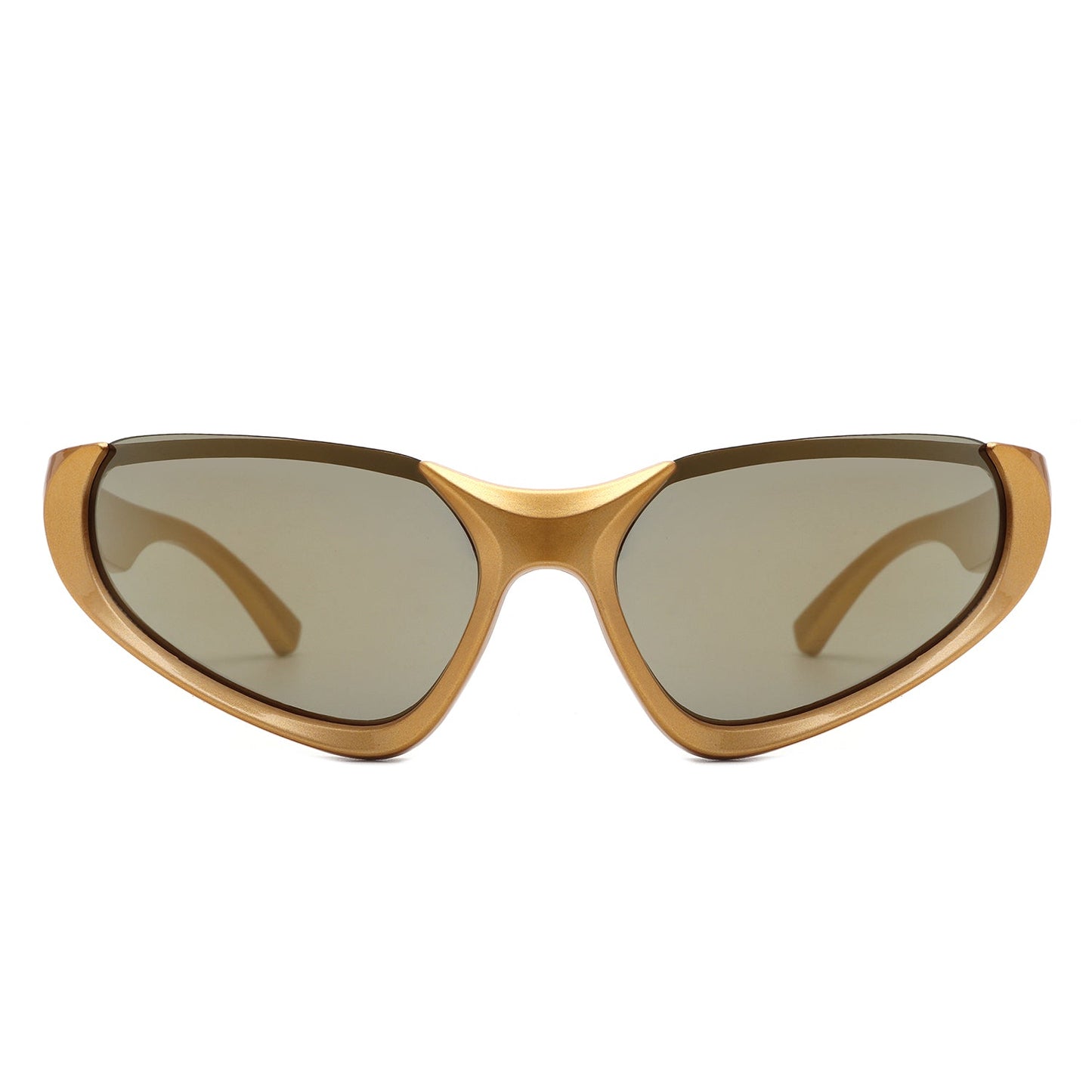 Dazzling - Retro Rectangle Wrap Around Fashion Sunglasses-4