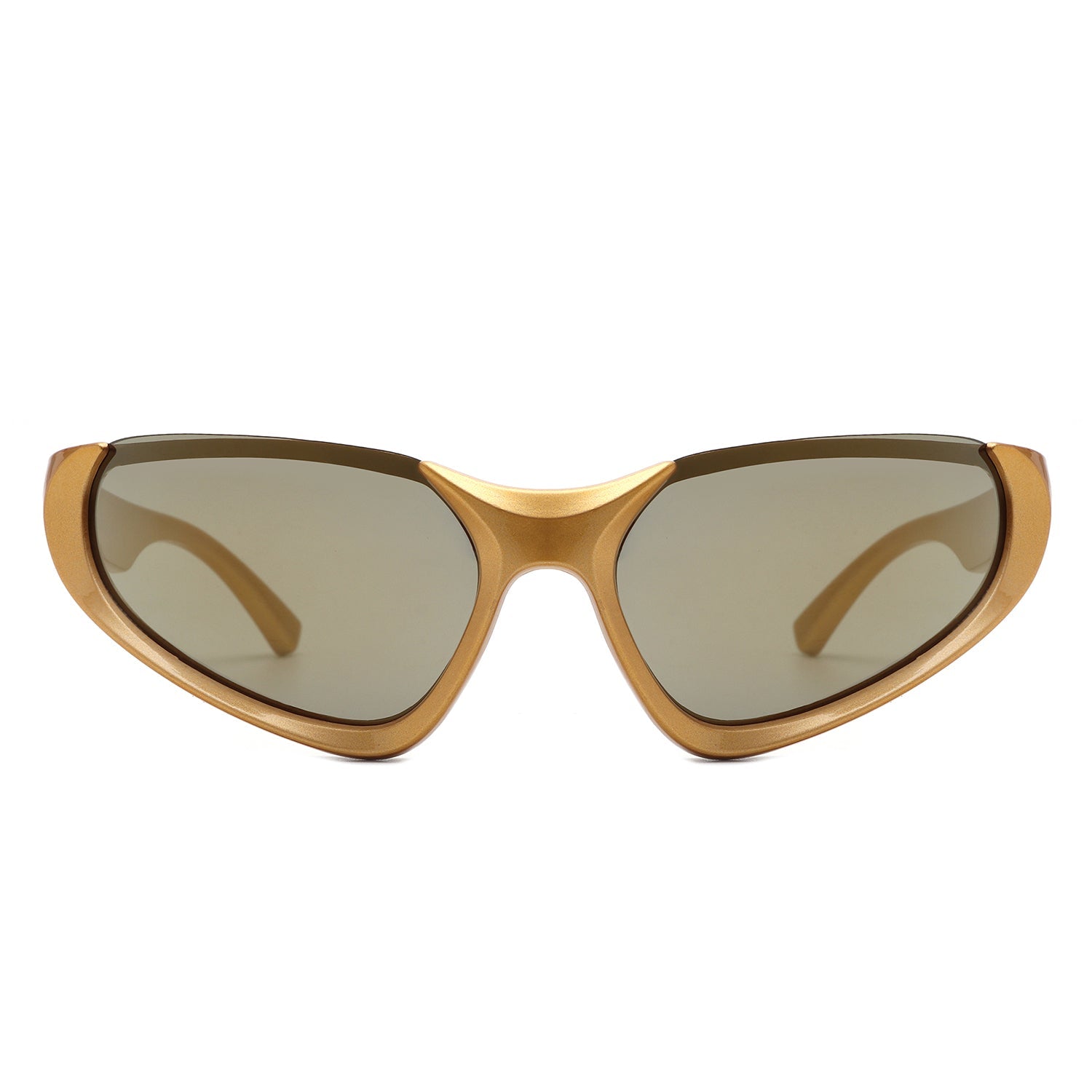 Dazzling - Retro Rectangle Wrap Around Fashion Sunglasses-4