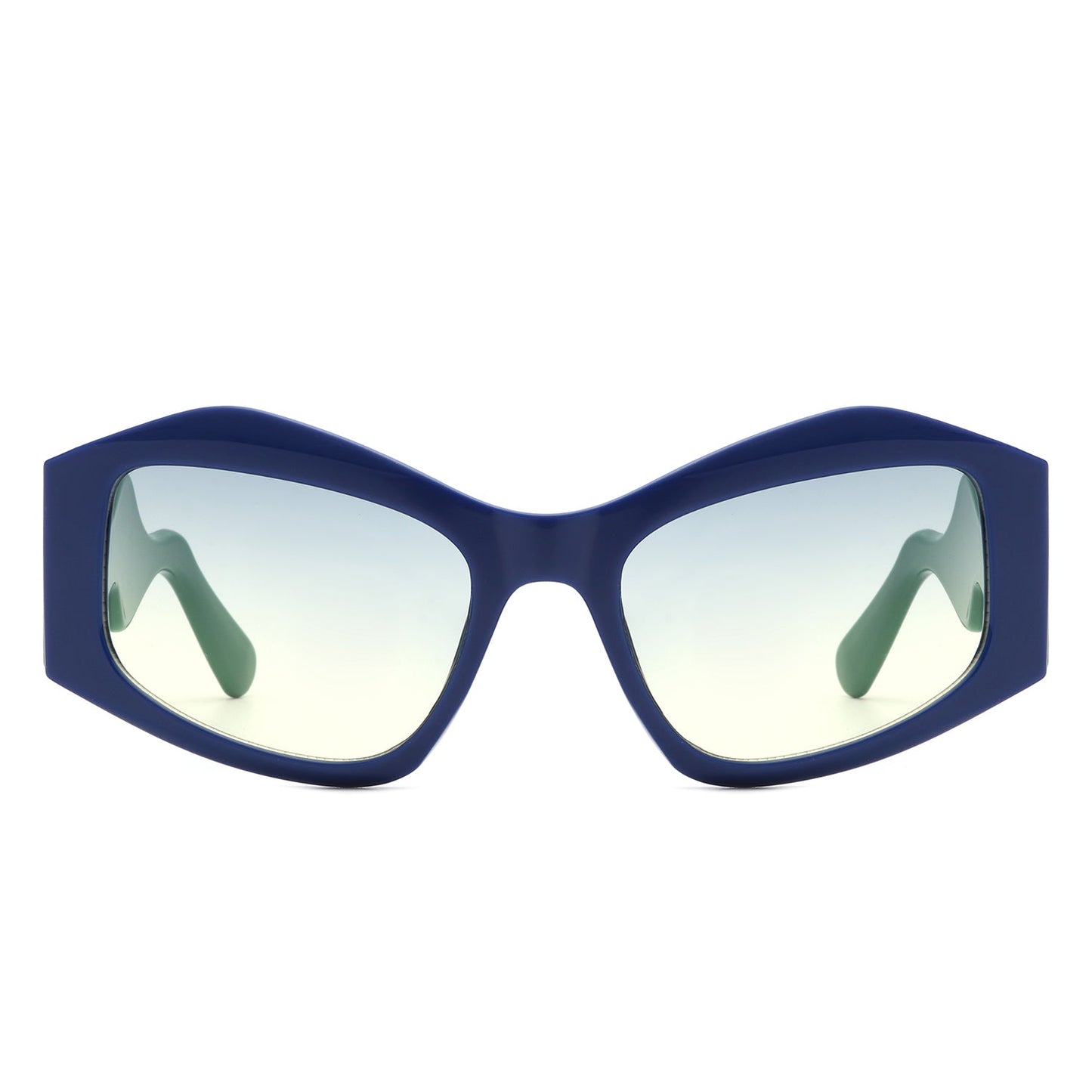 Shimmerz - Oversized Square Irregular Wavy Temple Sunglasses-1