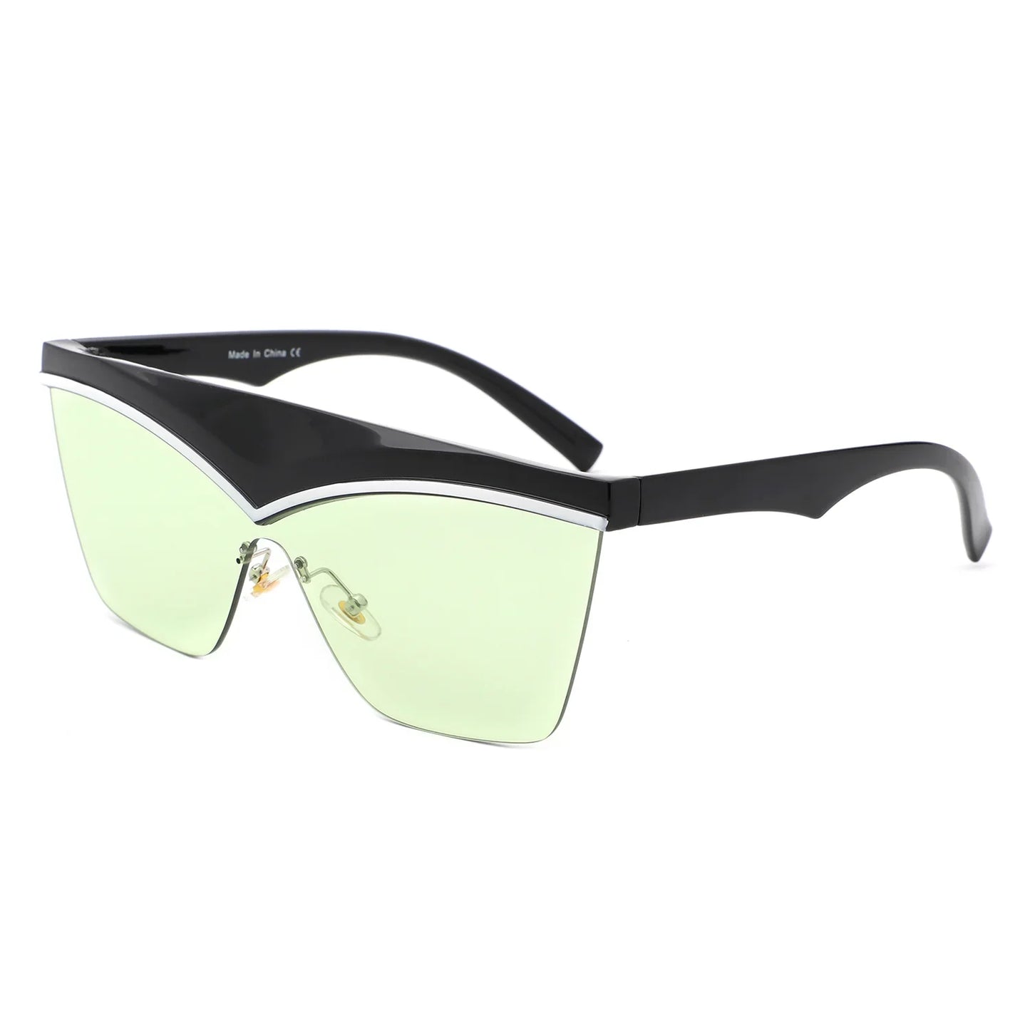 Lythia - Semi-Rimless Fashion Flat Top Sunglasses-6