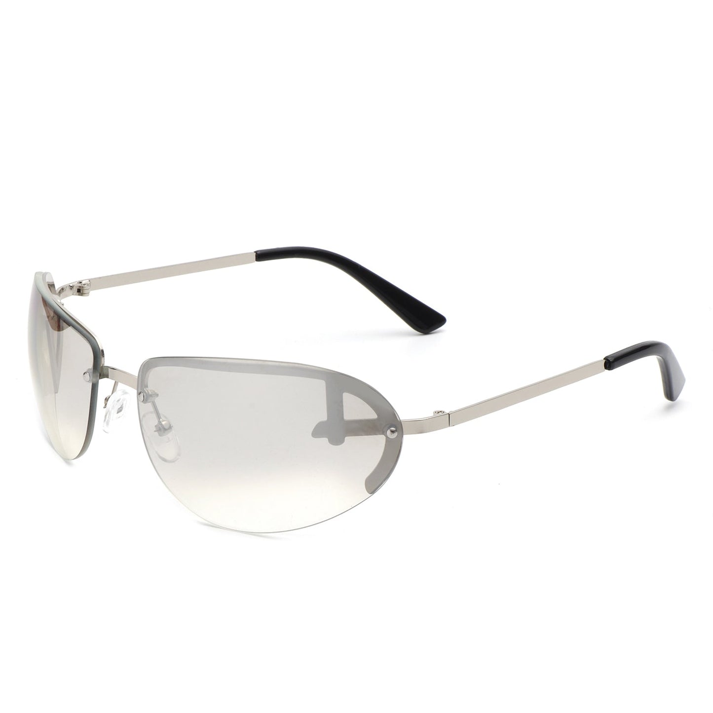 Oceandew - Retro Rimless Oval Tinted Round Sunglasses-7