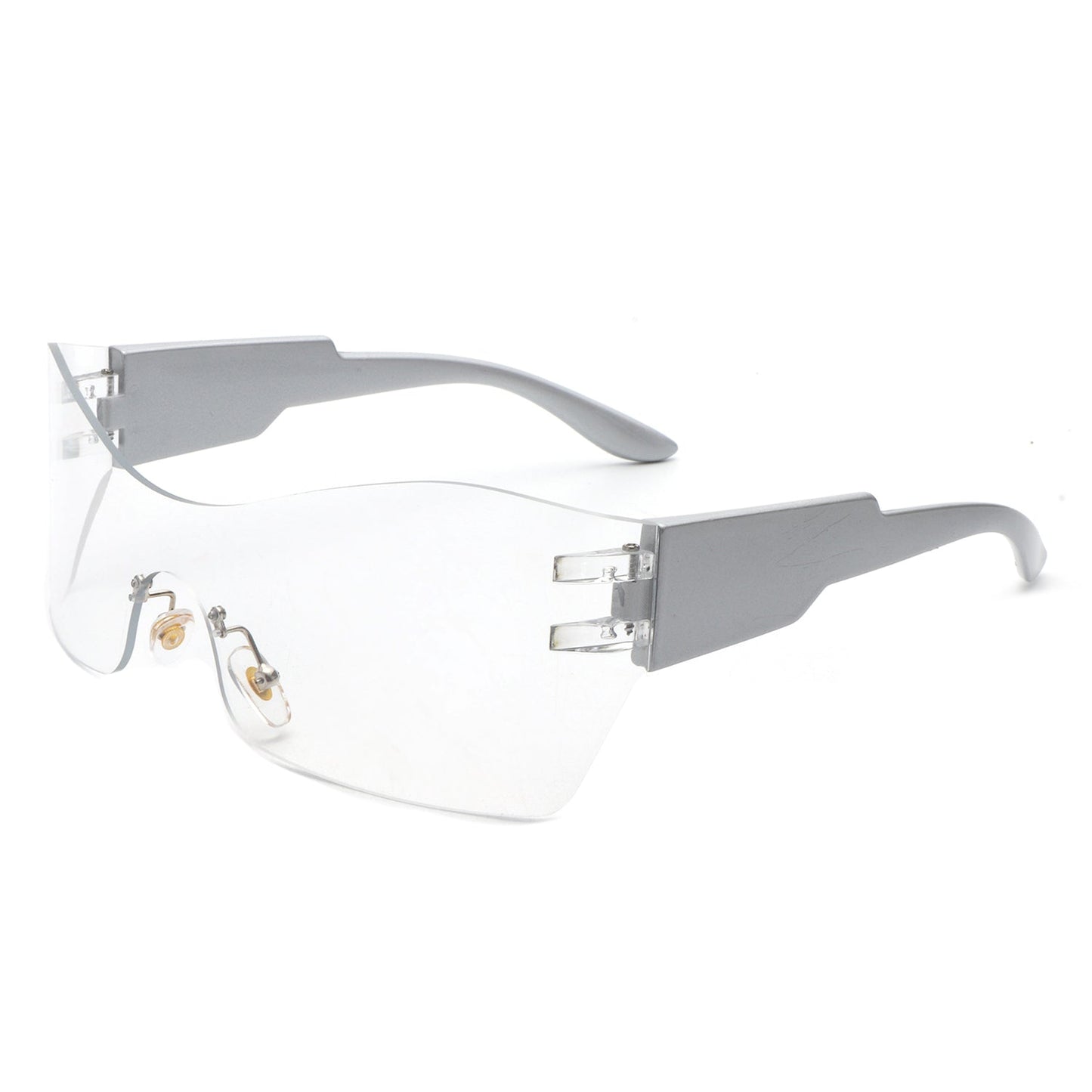 Sable - Futuristic Square Mirrored Flat Top Wrap Around Sunglasses-7