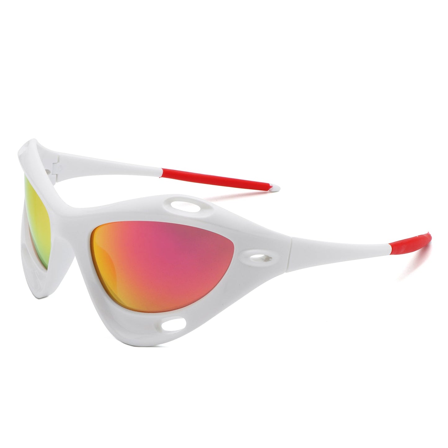 Dotrijan - Geometric Wrap Around Chunky Square Sport Sunglasses-7