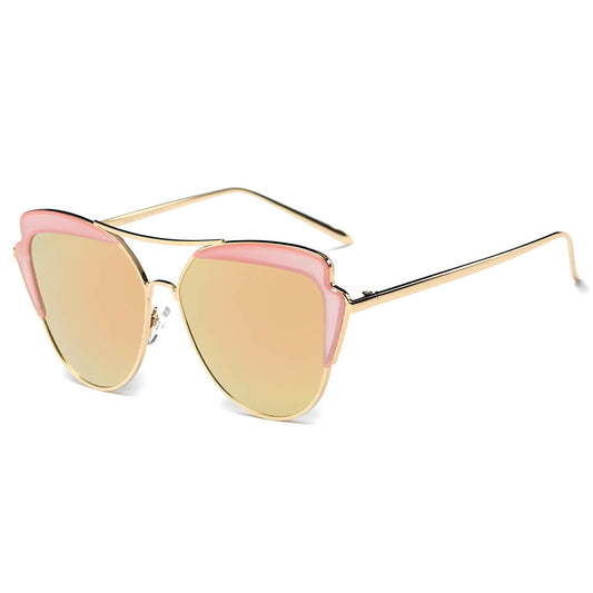 Galveston - Women's Brow Bar Mirrored Lens Eye Sunglasses