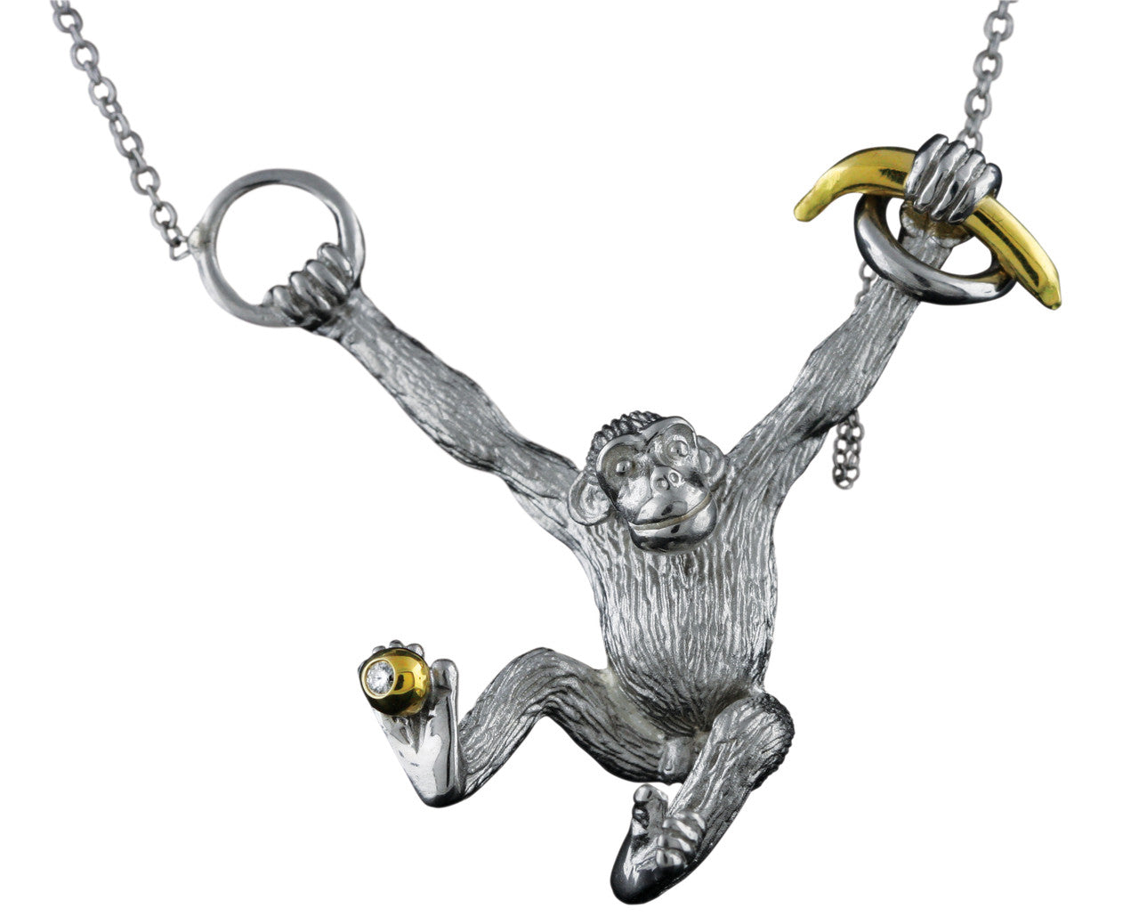 Drop the Banana- Banana stud earrings, Chimp Collection-14K gold-15