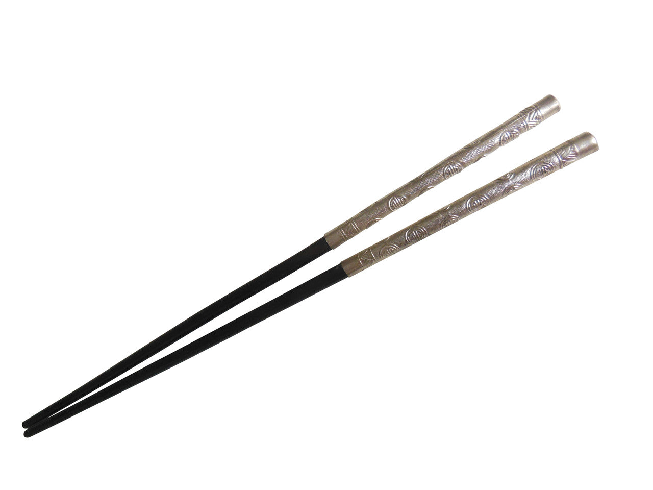 Handmade Chopsticks in Wood and Carved Sterling Silver-3