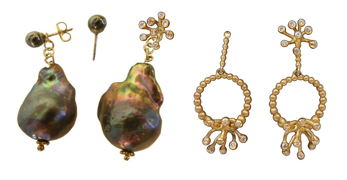 Fireworks-9 Earrings-18K Gold with Diamonds: Celebrate Life Inspirational Jewelry-14