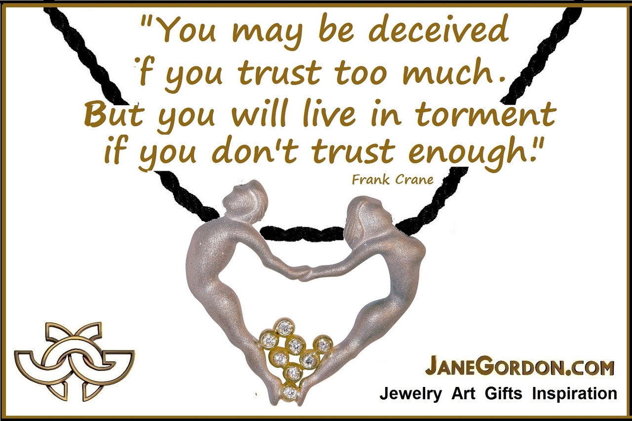 Dancing Couple Heart Necklace: Love is Everywhere. Diamonds in 18K Gold in Sterling Silver Heart-3