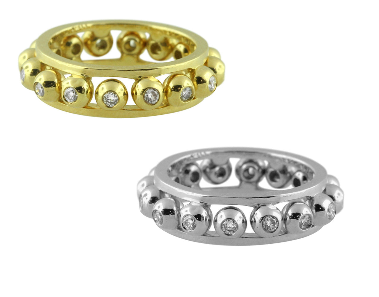 Crown Stacking Ring- Larger of 2 Narrow Versions-18K Gold & Diamonds-4