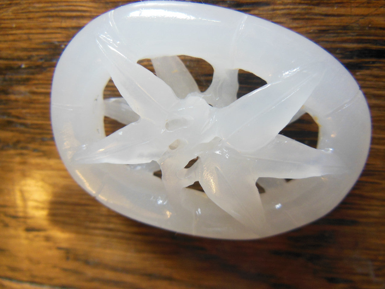 Jade Pendant- Carved white jade from China.-3