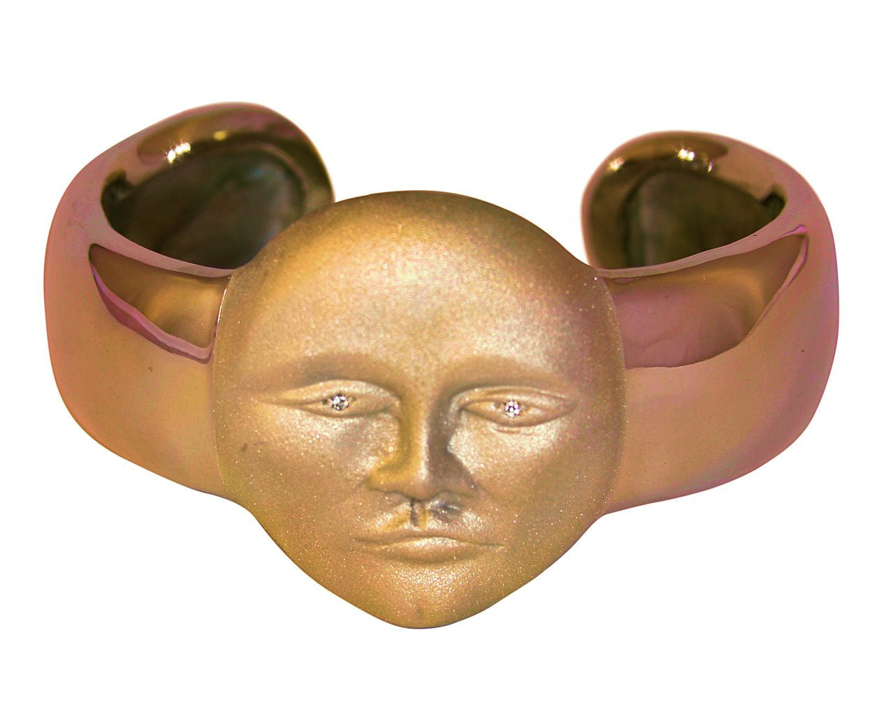 Someone to Watch Over Me-Face Earrings Diamond Eyes-14K Gold-Nickle size-8