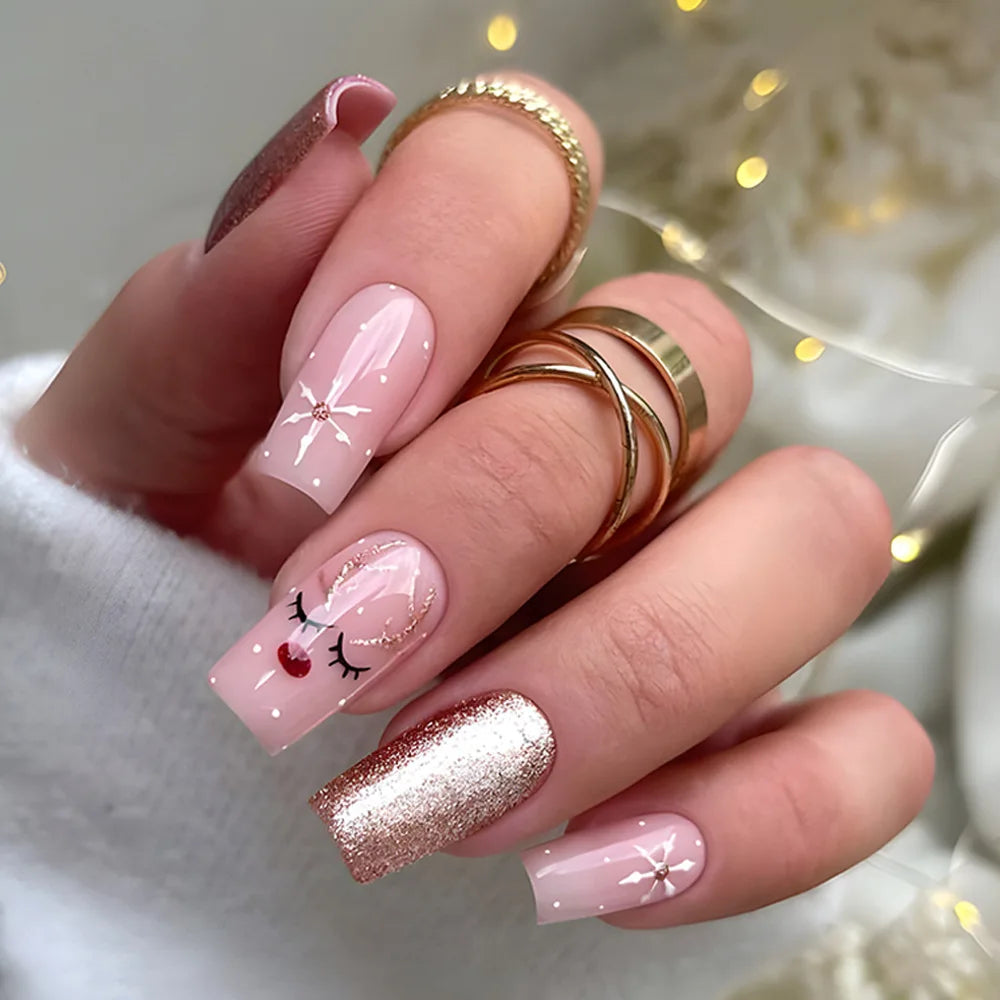Festive Faux Nails for Holiday Glam