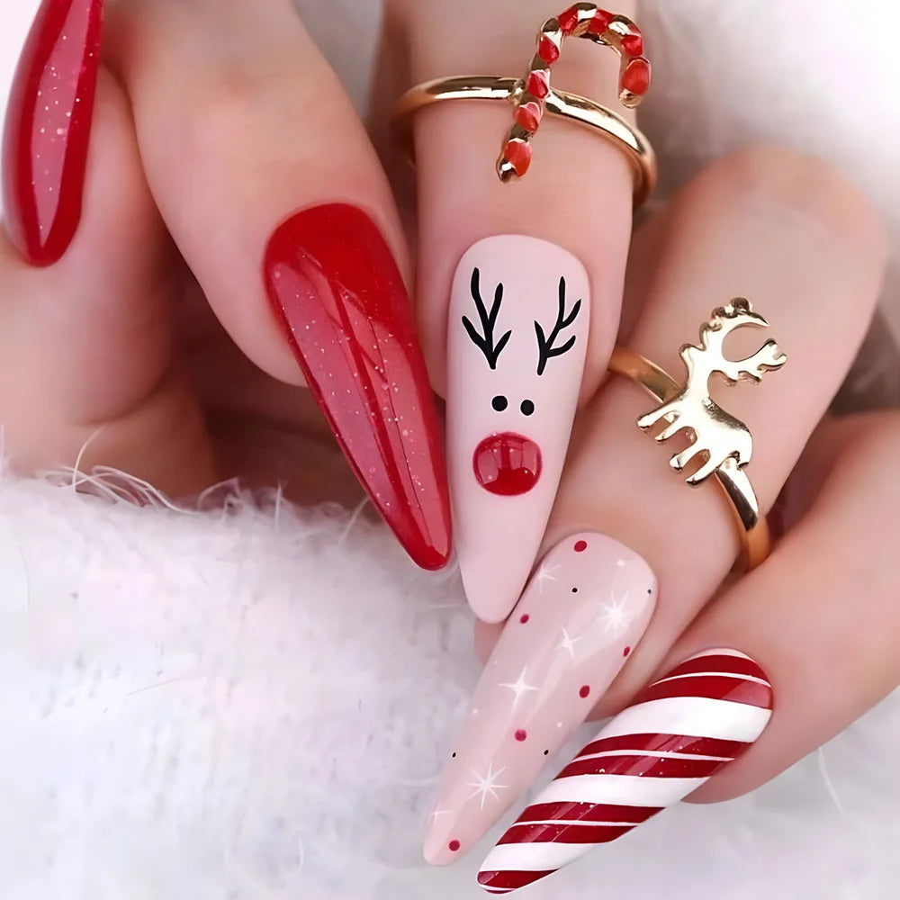 Festive Faux Nails for Holiday Glam