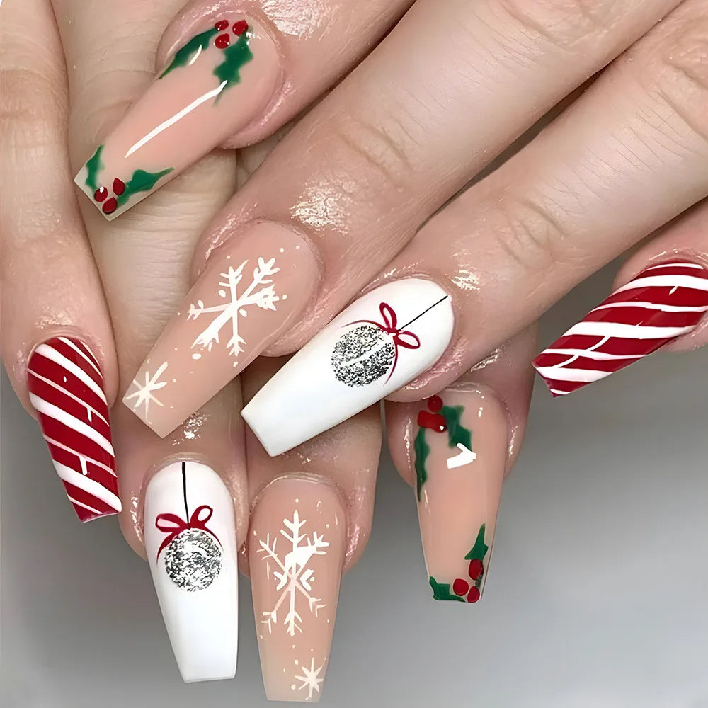 Festive Faux Nails for Holiday Glam
