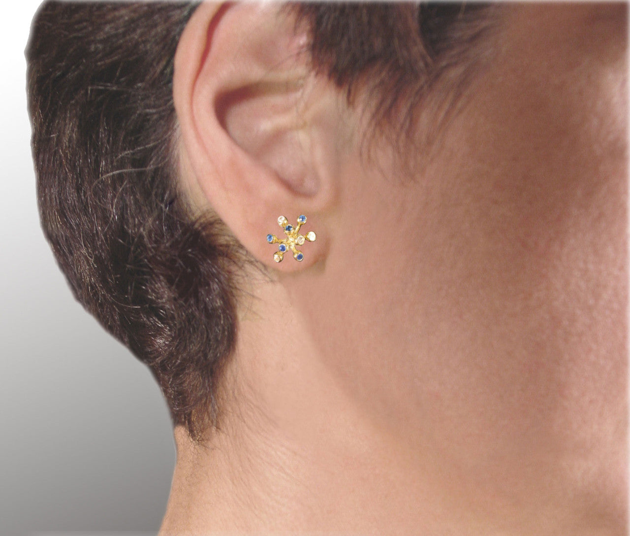 Fireworks-9 Earrings-18K Gold with Diamonds: Celebrate Life Inspirational Jewelry-1