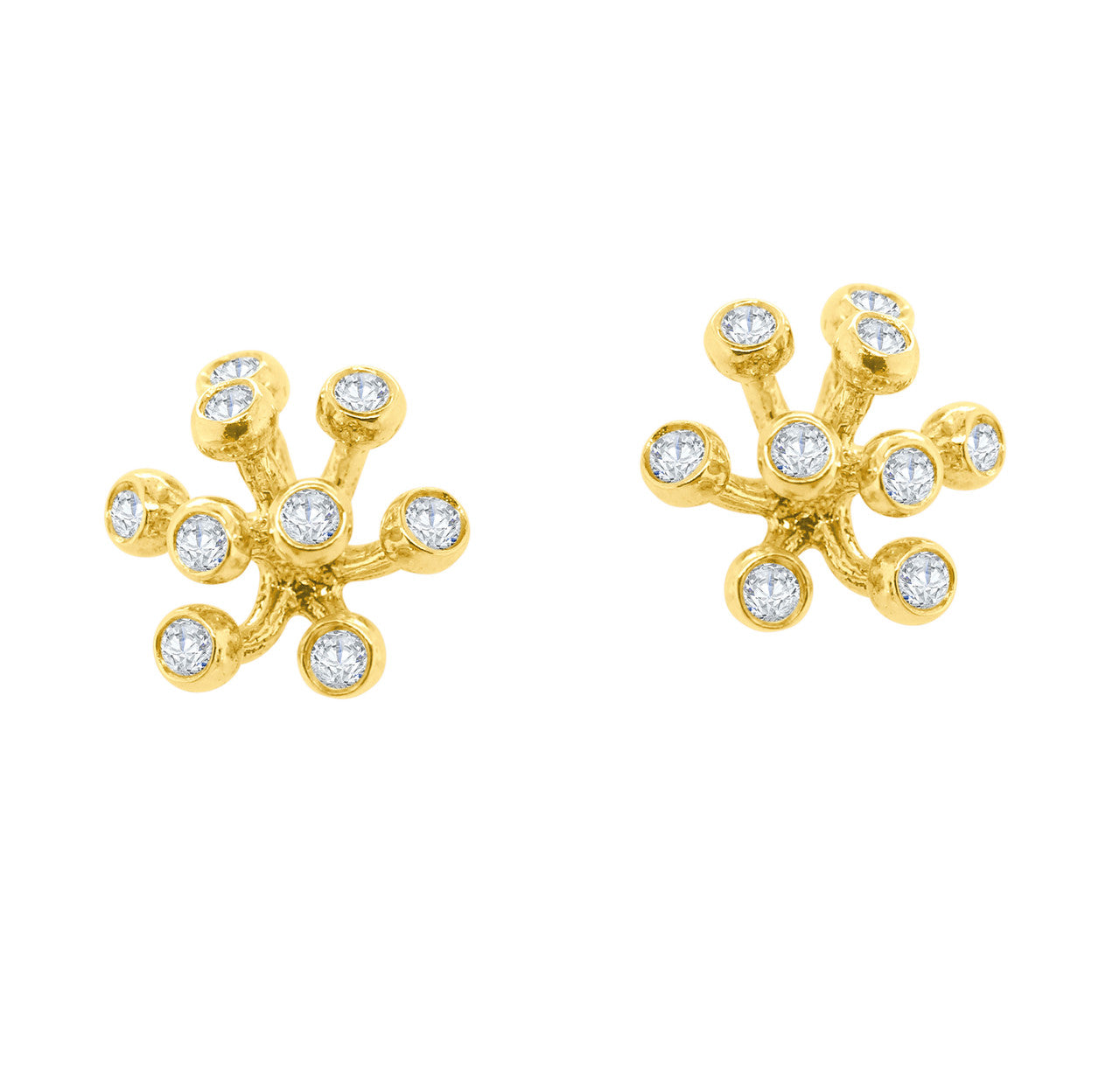 Fireworks-9 Earrings-18K Gold with Diamonds: Celebrate Life Inspirational Jewelry-0
