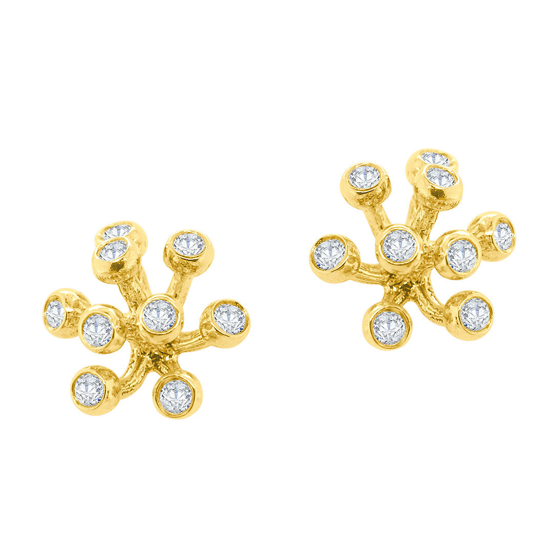 Fireworks-9 Earrings-18K Gold with Diamonds: Celebrate Life Inspirational Jewelry-15