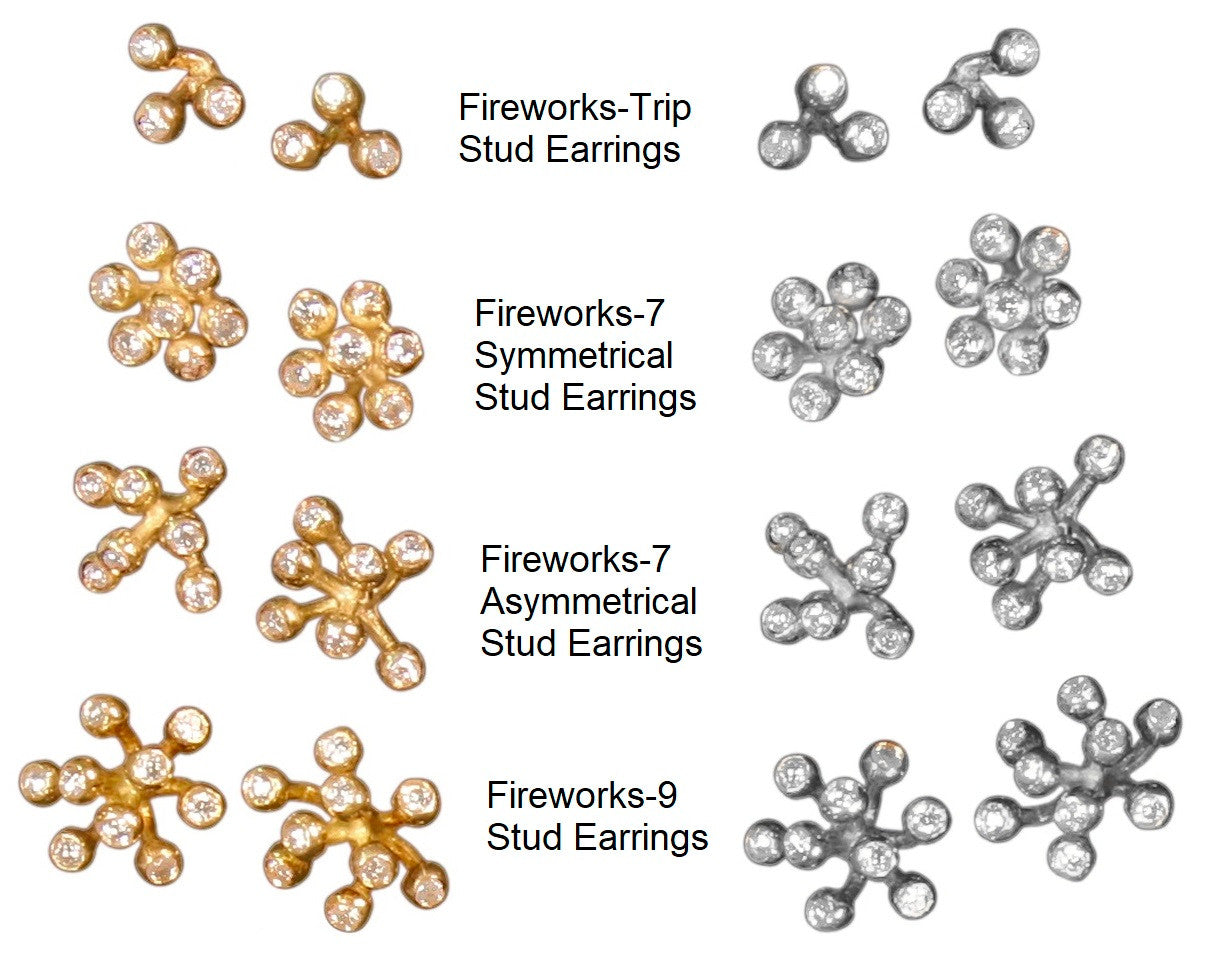 Fireworks-9 Earrings-18K Gold with Diamonds: Celebrate Life Inspirational Jewelry-16