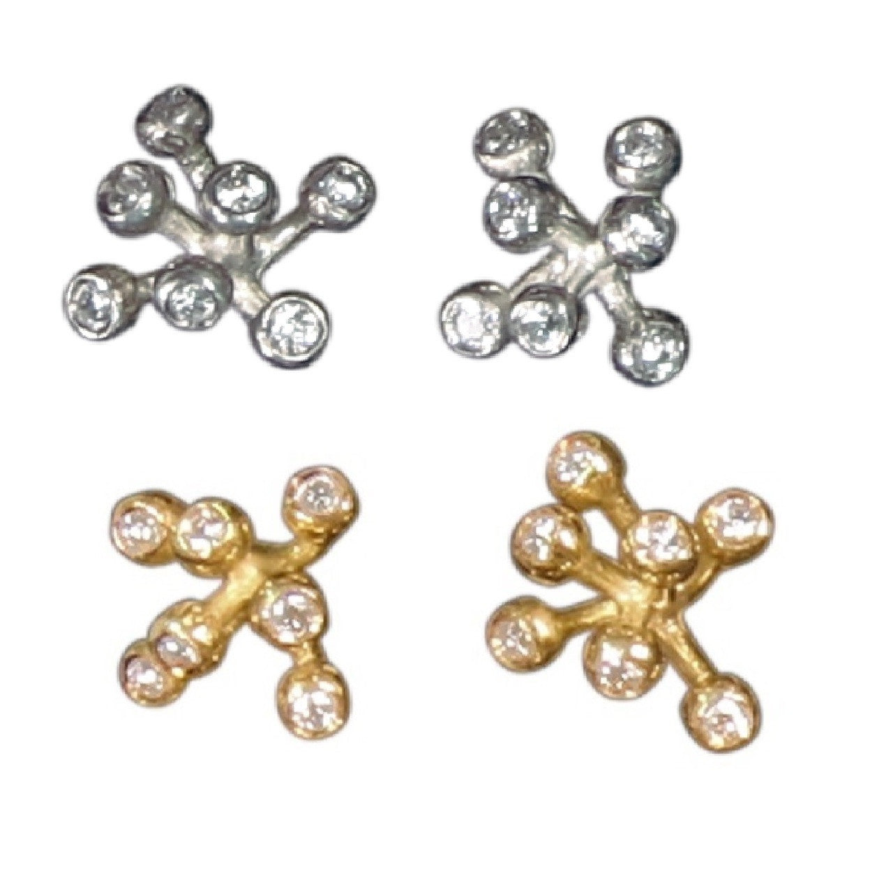 Fireworks-7 Earrings, 14K Gold with Diamonds: Celebrate Life!!!-15