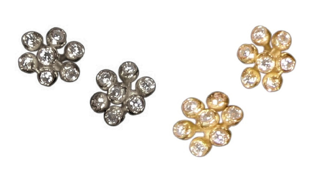 Fireworks-7 Earrings, 14K Gold with Diamonds: Celebrate Life!!!-12