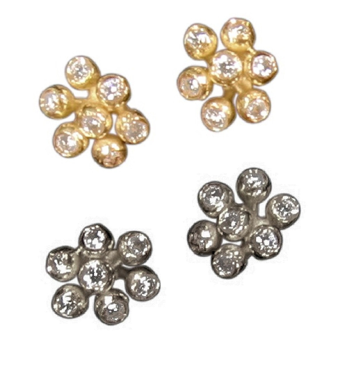 Fireworks-7 Earrings, 14K Gold with Diamonds: Celebrate Life!!!-14